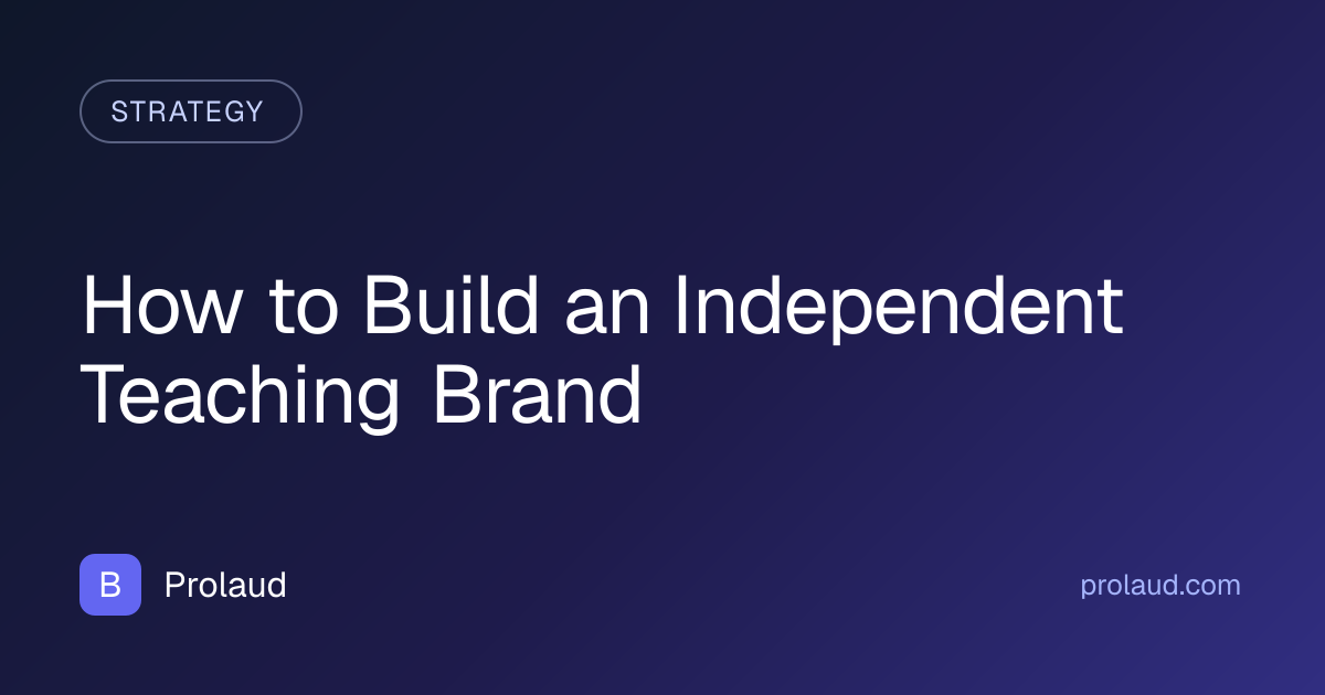 build independent teaching brand india