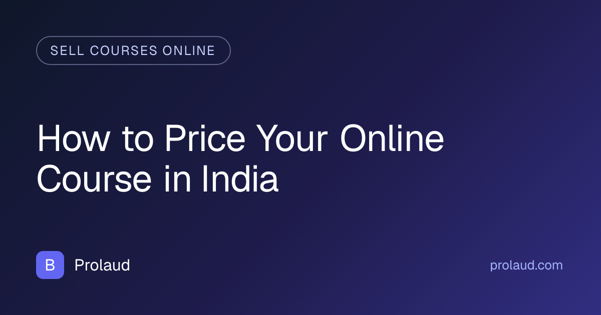 course pricing strategy india