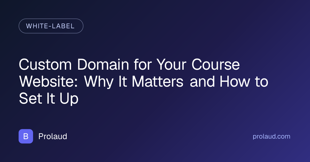custom domain for course website