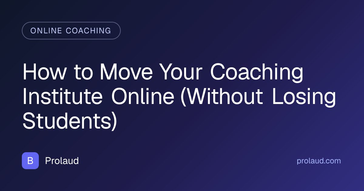move coaching institute online