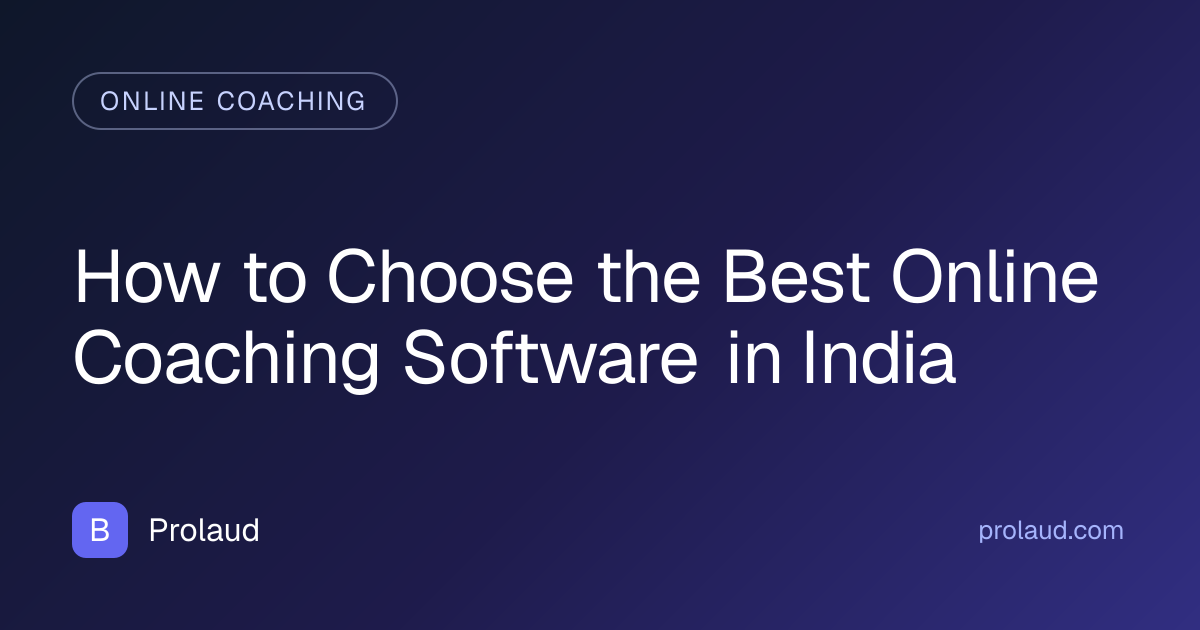 online coaching software india