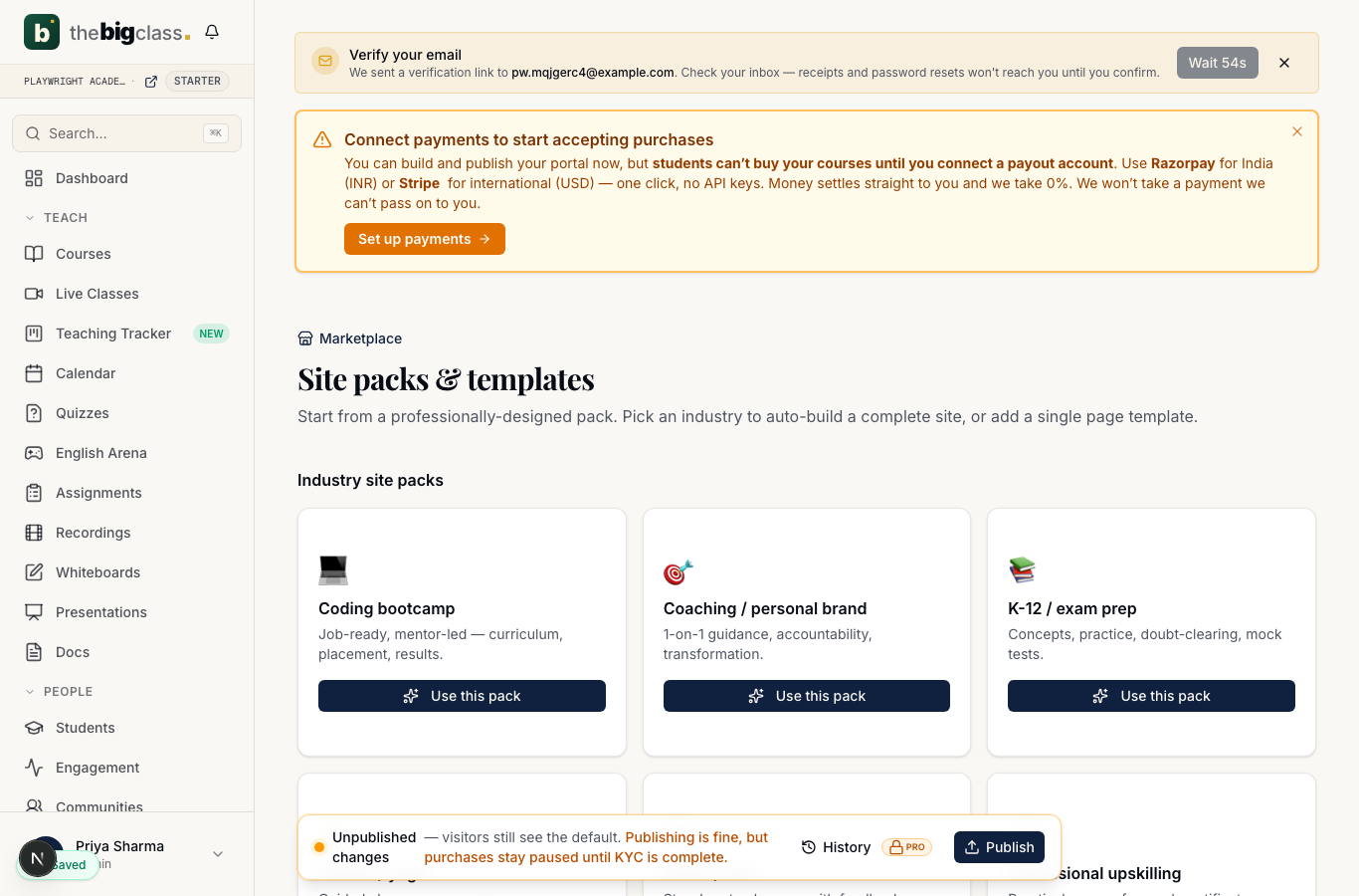 The site-pack marketplace