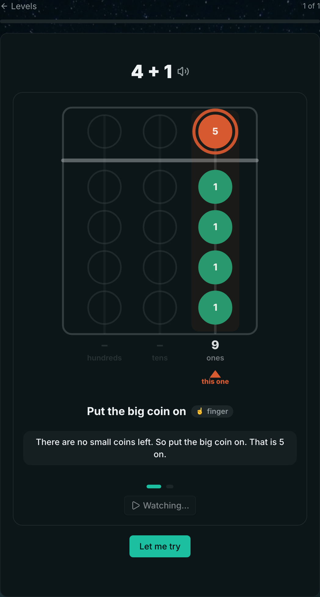 “Put the big coin on.” It jumps to 9 — that's fine.