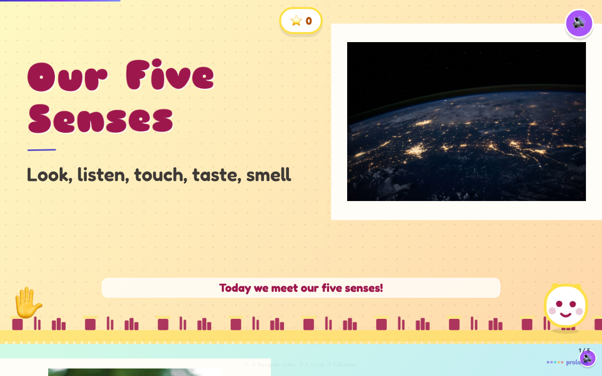 The Candy look — a slide from the same Five Senses lesson