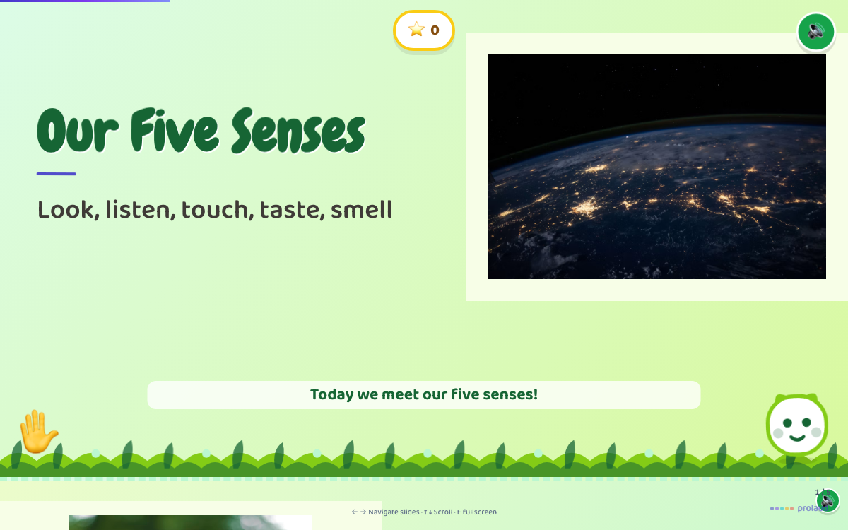 The Jungle look — a slide from the same Five Senses lesson