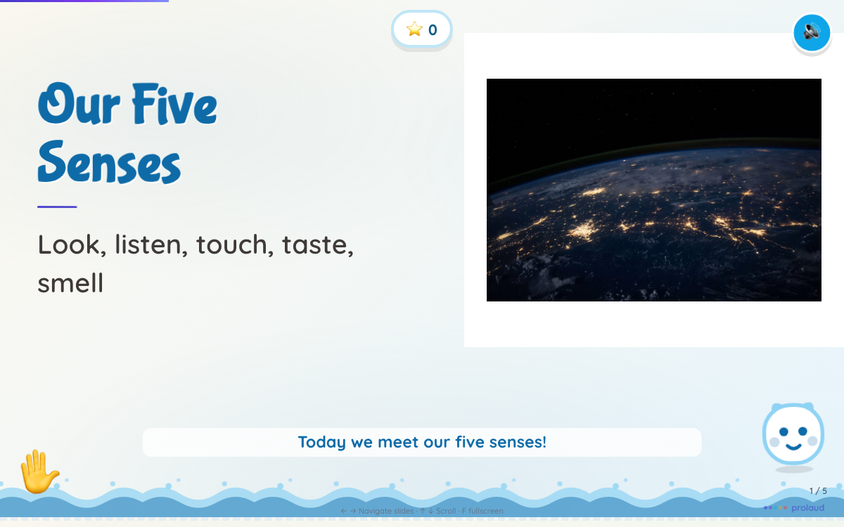 The Sunny day look — a slide from the same Five Senses lesson