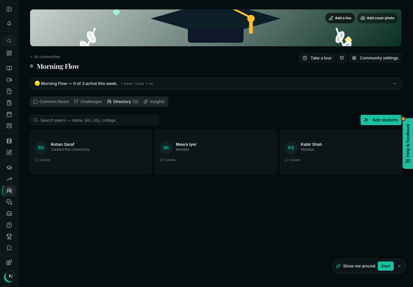 The community's directory after the import